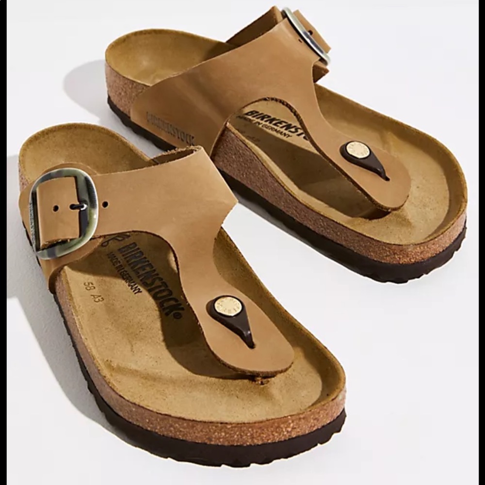 Birkenstock Gizeh Torty Big Buckle Sandal in Mud Green Size 5/36 NWOT
